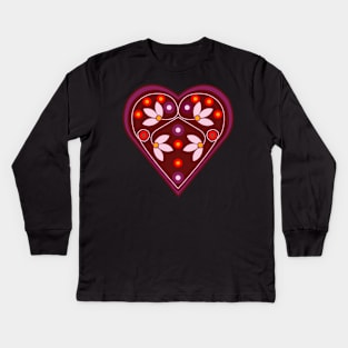 Folk Heart 2 Kids Long Sleeve T-Shirt